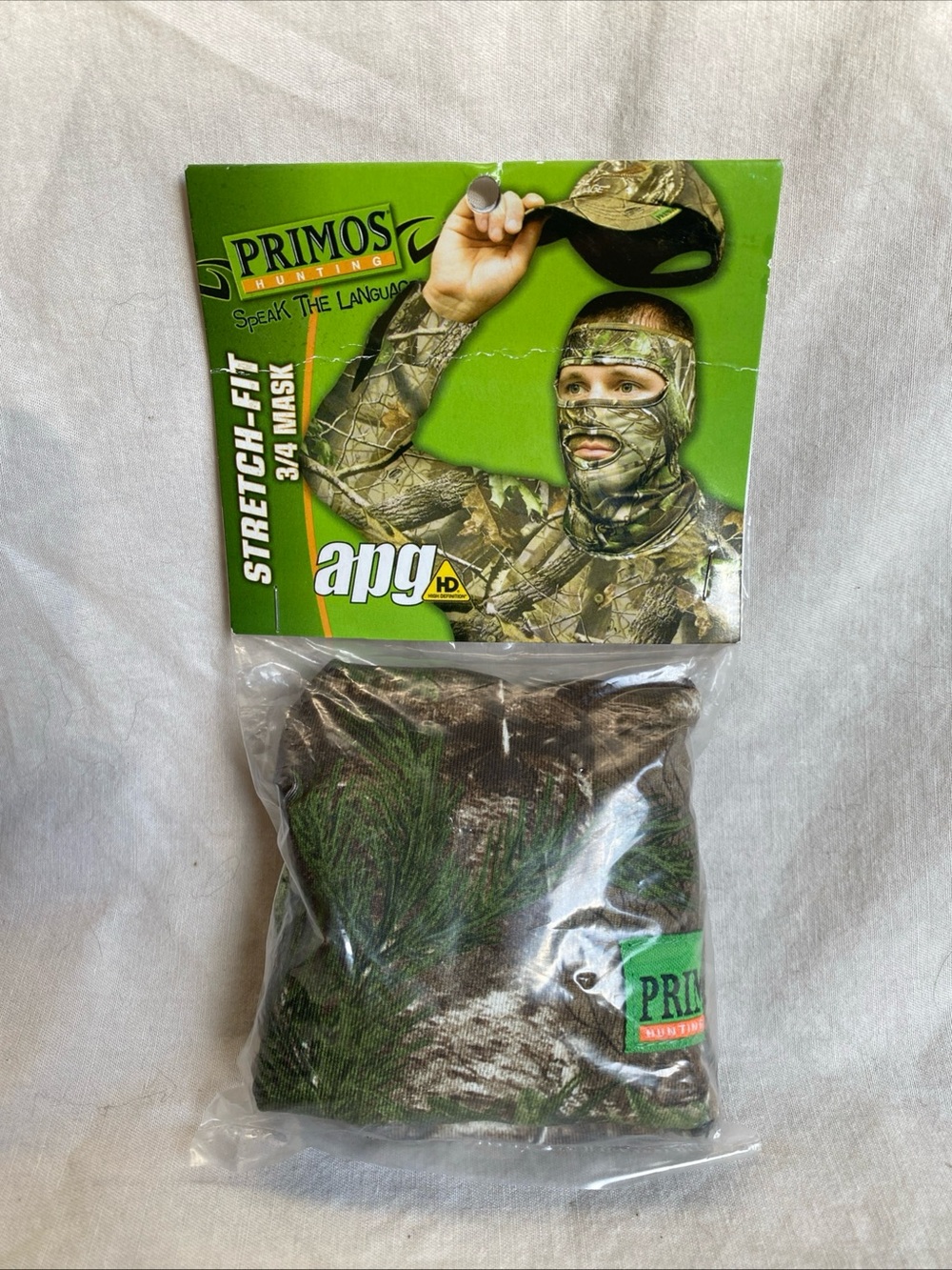 NEW Primos Hunting Stretch Fit 3/4 Mask - Realtree Camo -  apg HD
